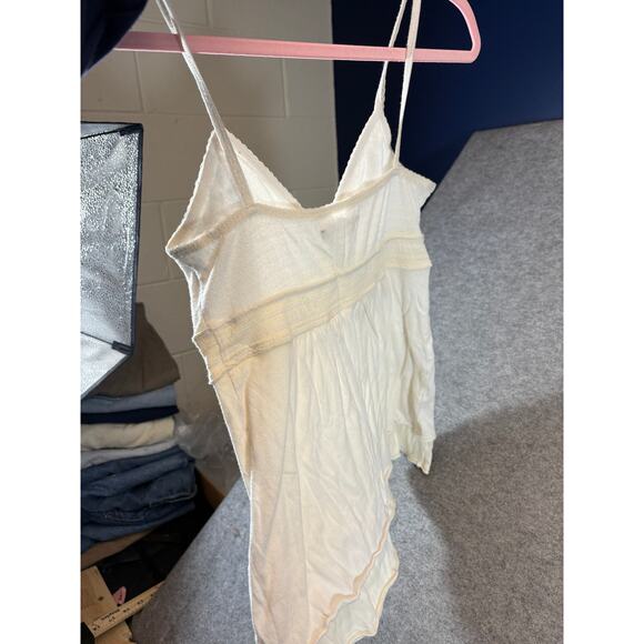 Y2K Hollister Babydoll Spaghetti Strap Blouse Womens XS White Coquette Ruffles - Picture 6 of 8